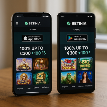 Betinia - Mobile Apps für iOS und Android - Casino App Download